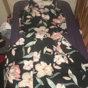 A two piece crop top and skirt